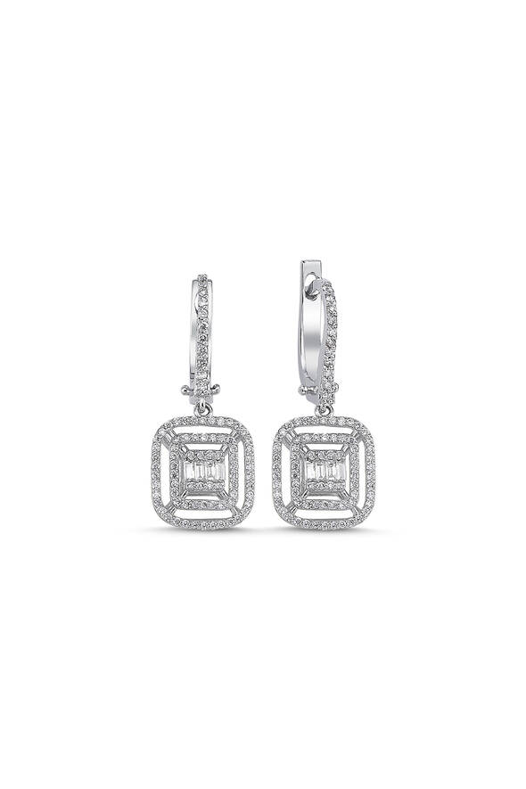 0.65 Karat Pırlanta Küpe - 1