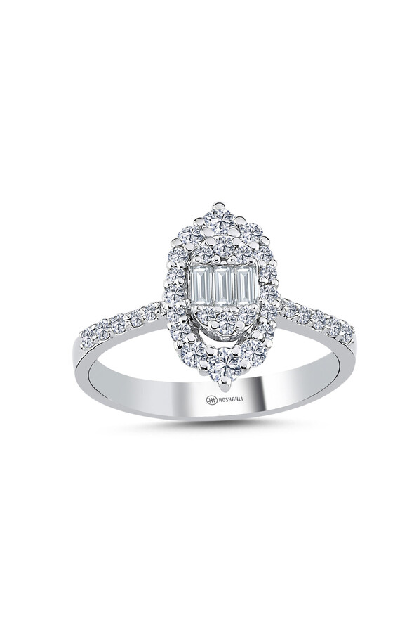 0.66 Karat Pırlanta Baget Yüzük - 1