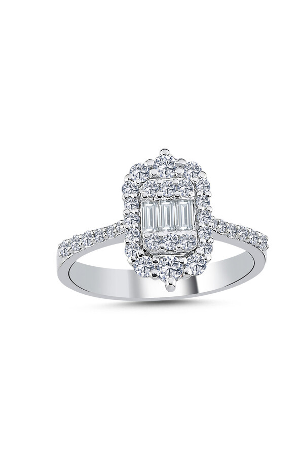 0.72 Karat Pırlanta Baget Yüzük - 