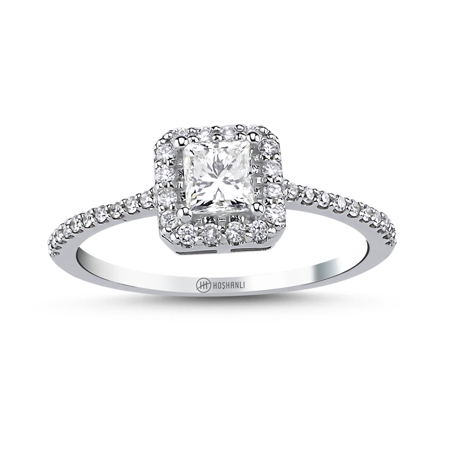 0.75 Karat Prenses Kesim Yüzük - 1