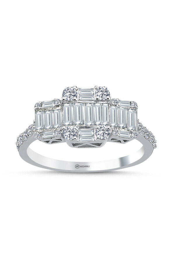 1.08 Karat Pırlanta Baget Yüzük - 