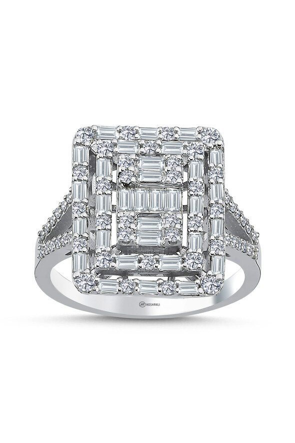 1.09 Karat Pırlanta Baget Yüzük - 1