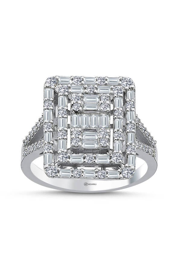 1.09 Karat Pırlanta Baget Yüzük - 1