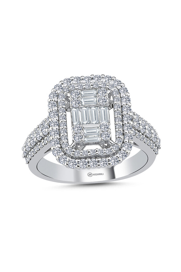 1.45 Karat Pırlanta Baget Yüzük - 