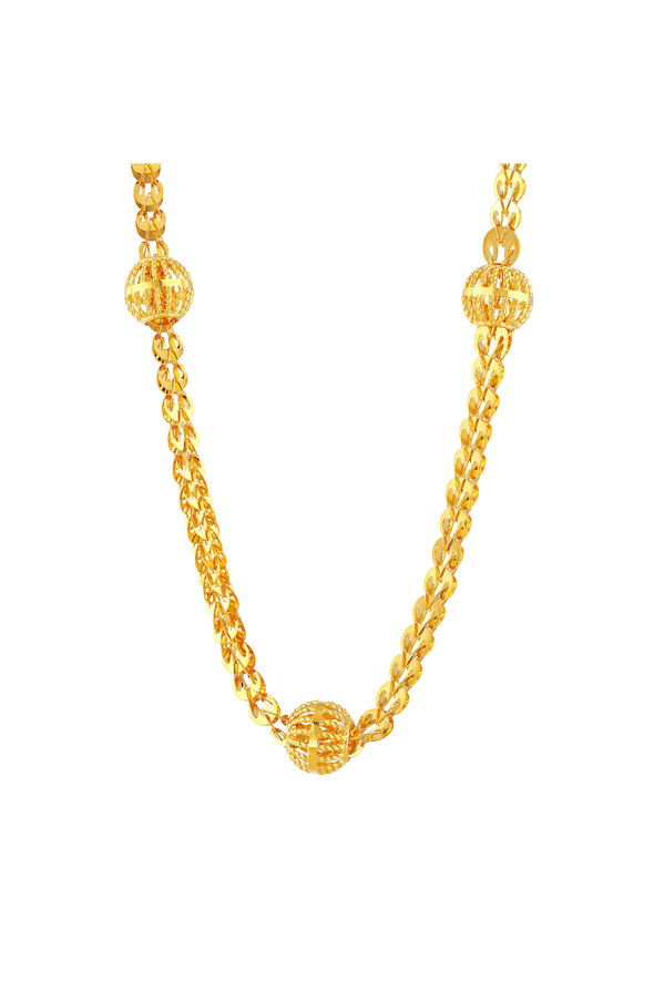 22 Ayar Top Detaylı Altın Kolye - 