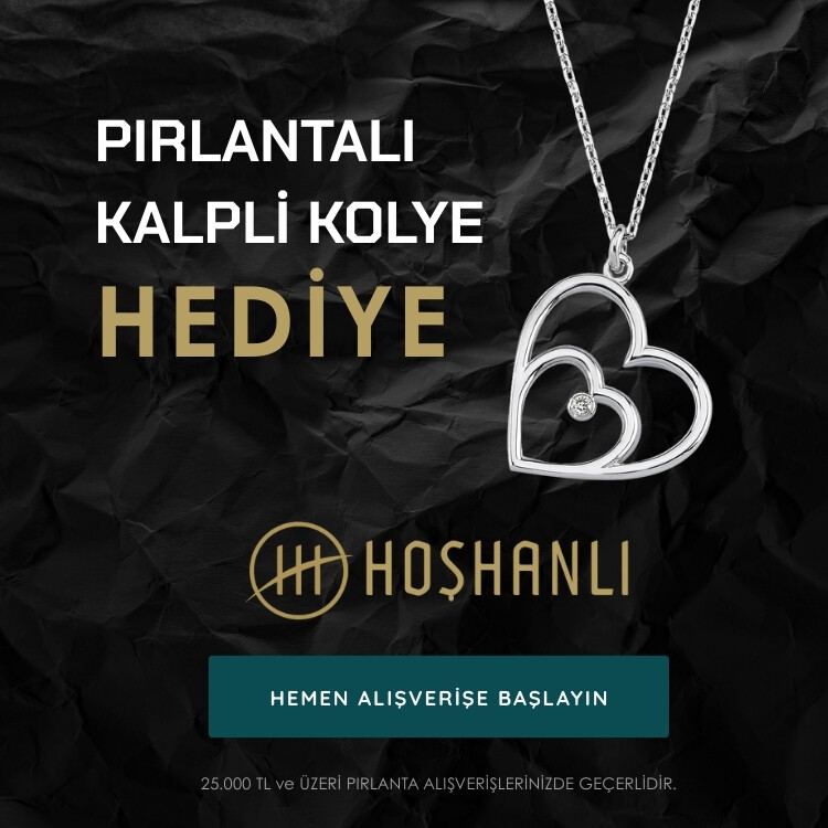 Pırlanta Kalpli Kolye Hediye