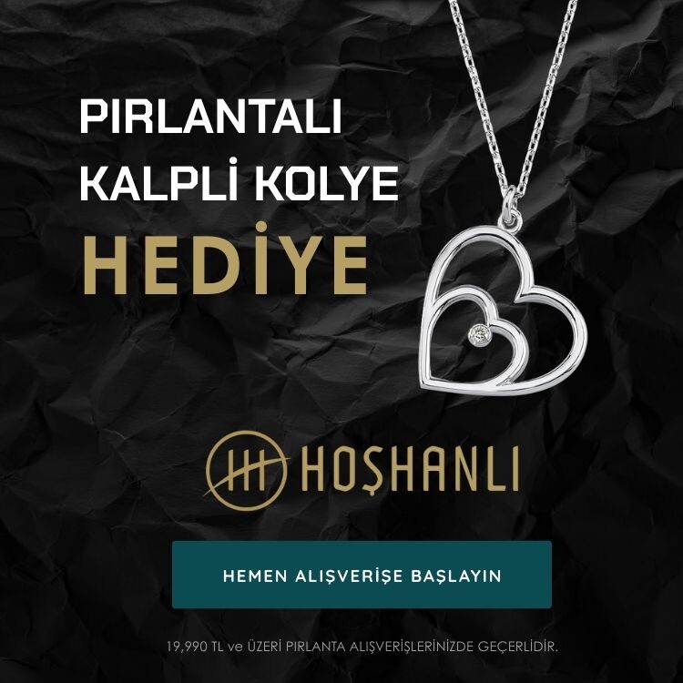 Pırlanta Kalpli Kolye Hediye