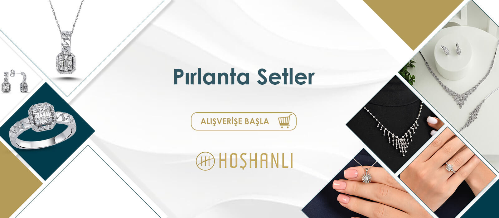 Hoşhanlı Kuyumculuk pırlanta takı setleri - kolye, küpe ve yüzük