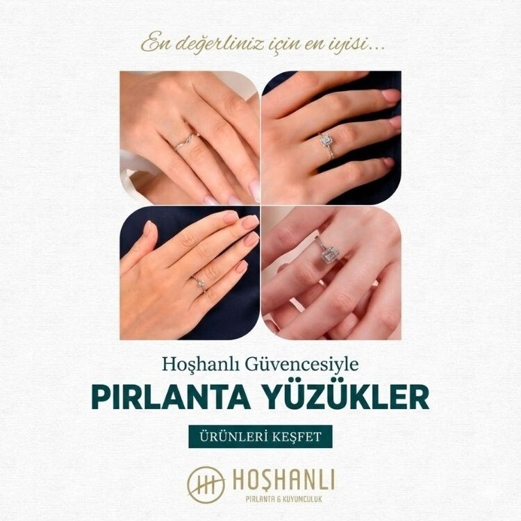 Hoşhanlı Kuyumculuk pırlanta tektaş yüzük modelleri ve koleksiyonu