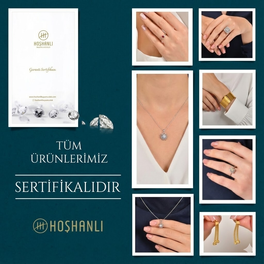 Tüm pırlanta ürünlerimiz Hoşhanlı Kuyumculuk sertifikası ile güvencelidir