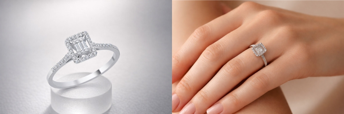 Sevgililer Günü için pırlanta baget yüzük aşkın kalıcılığını simgeler