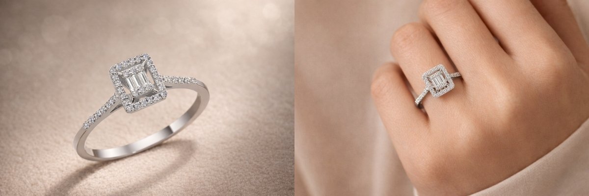 Sevgililer Günü için pırlanta baget yüzük hediyesi