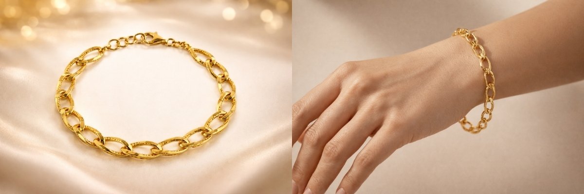 Sevgililer Günü için altın bileklik sadakat ve kalıcılık simgesi