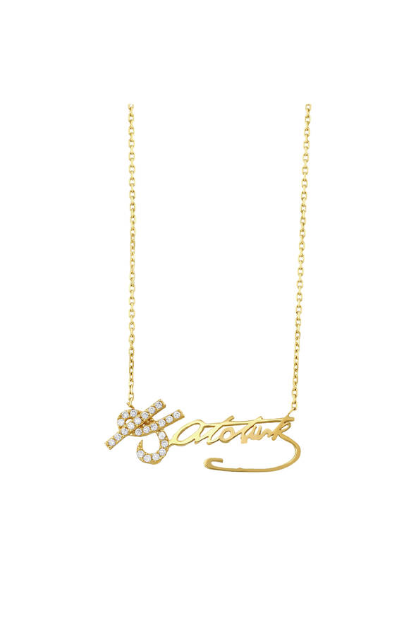 Atatürk İmzası Altın Kolye - 1