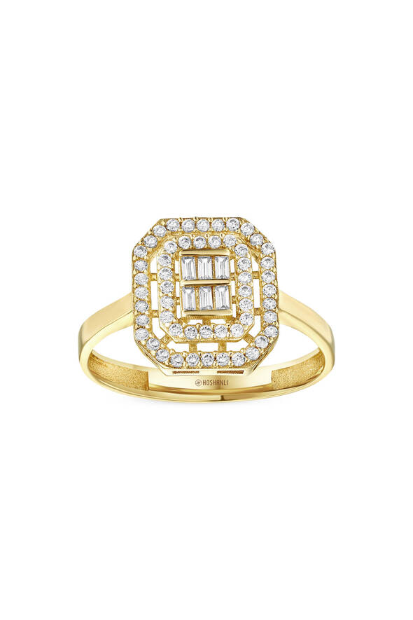 Baget Taşlı Altın Yüzük - 1