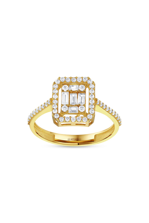 Baget Taşlı Altın Yüzük - 