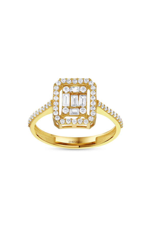 Baget Taşlı Altın Yüzük - 1