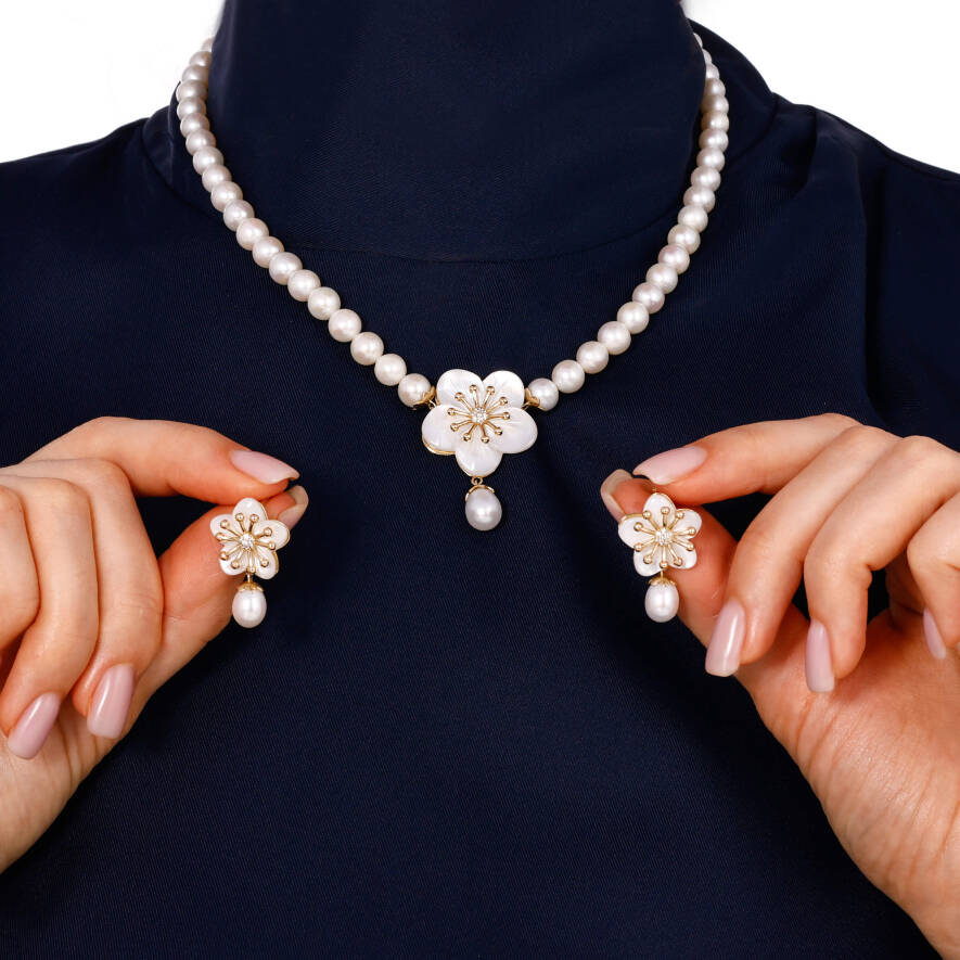 Berra Hoşhanlı İnci Pırlanta Set - 1