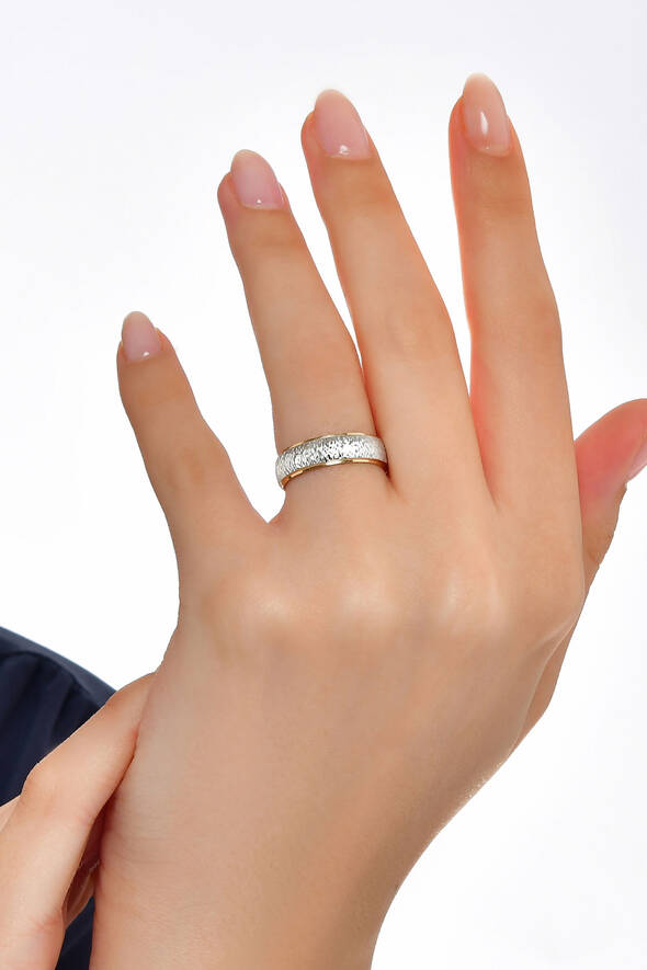 Beyaz Altın Detaylı Alyans - 2