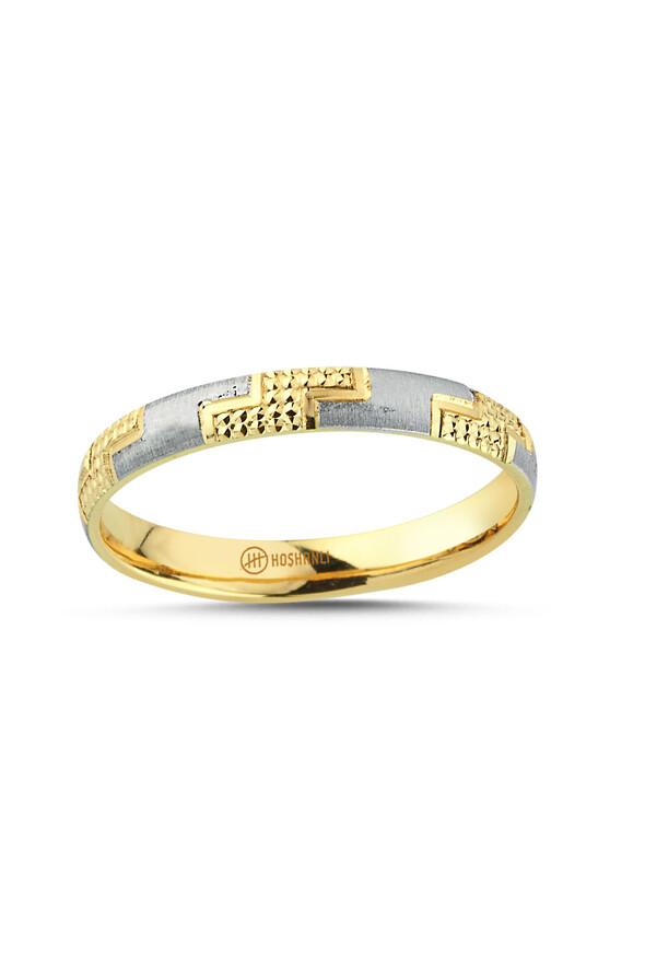 Beyaz Ve Sarı Altın Alyans - 