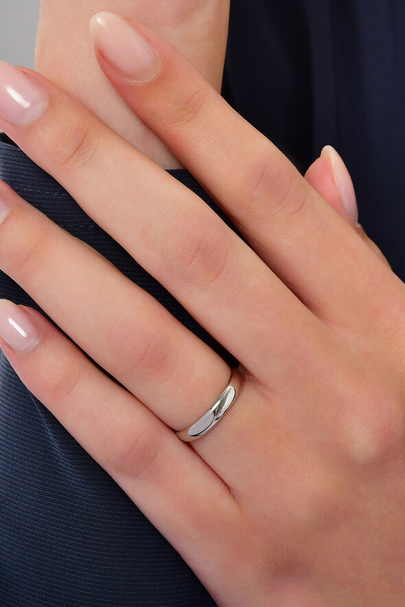 Bombeli Beyaz Altın Alyans - 2