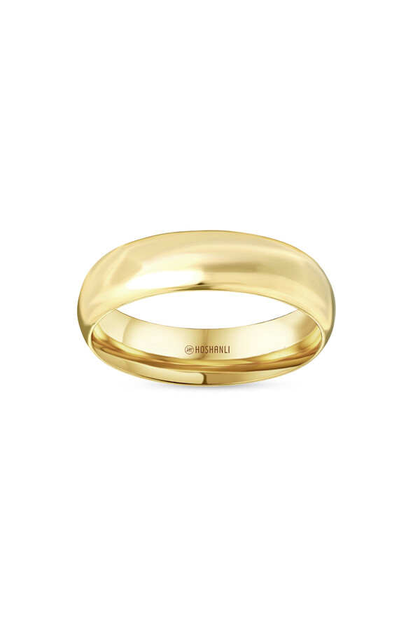 Bombeli Geniş Yüzey Altın Alyans - 