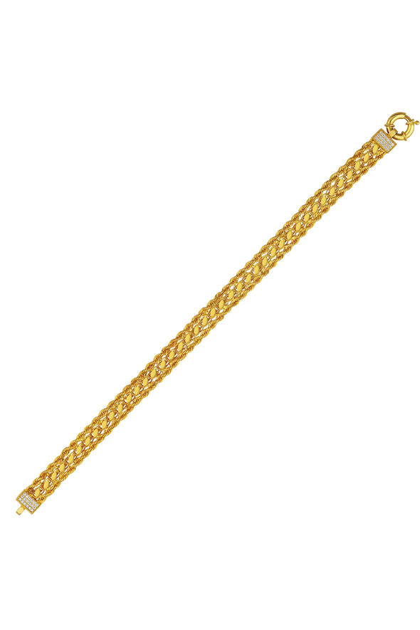 Burma Deyatlı Altın Zincir Bileklik - 