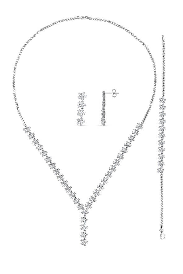 Çiçek Detaylı Altın Set - 1