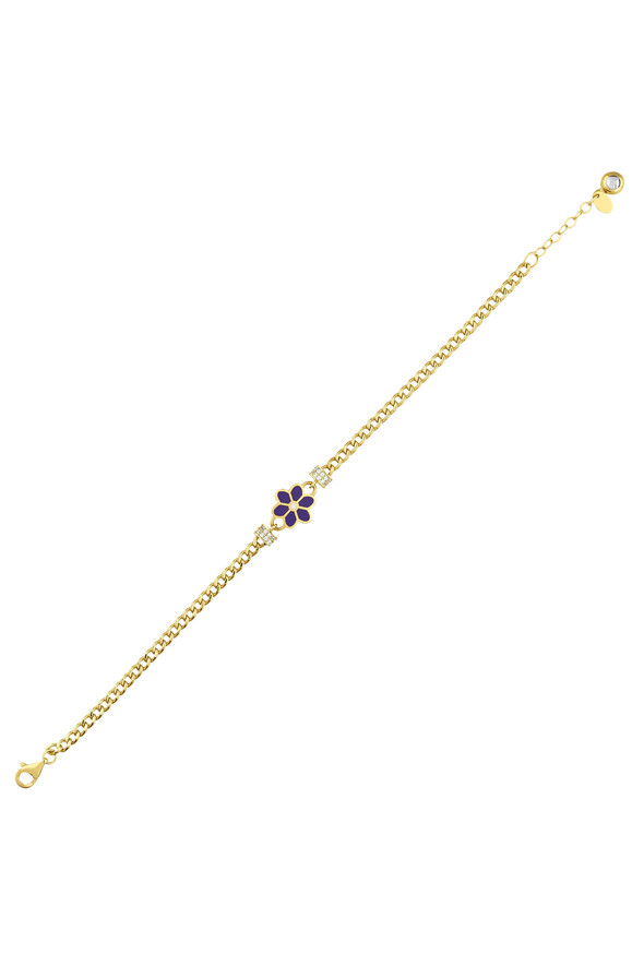 Çiçekli Altın Bileklik - 