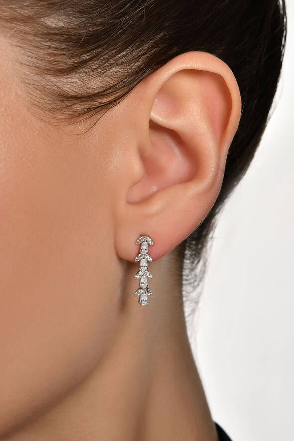 Damla Taşlı Altın Üçlü Set - 3