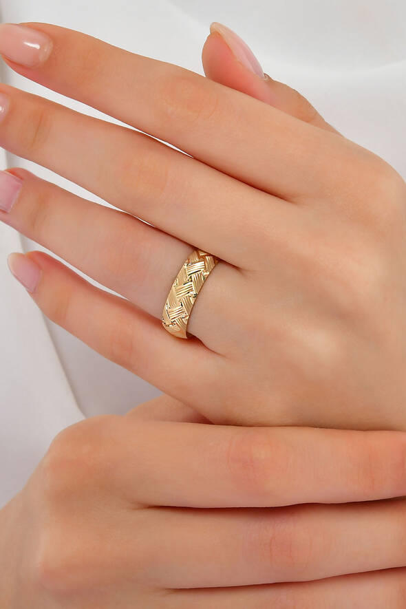 Desenli Altın Alyans - 1