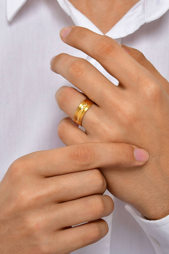 Desenli Altın Alyans - 2