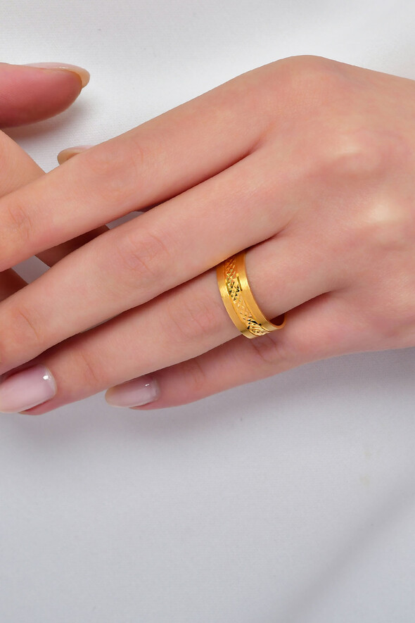 Desenli Altın Alyans - 2