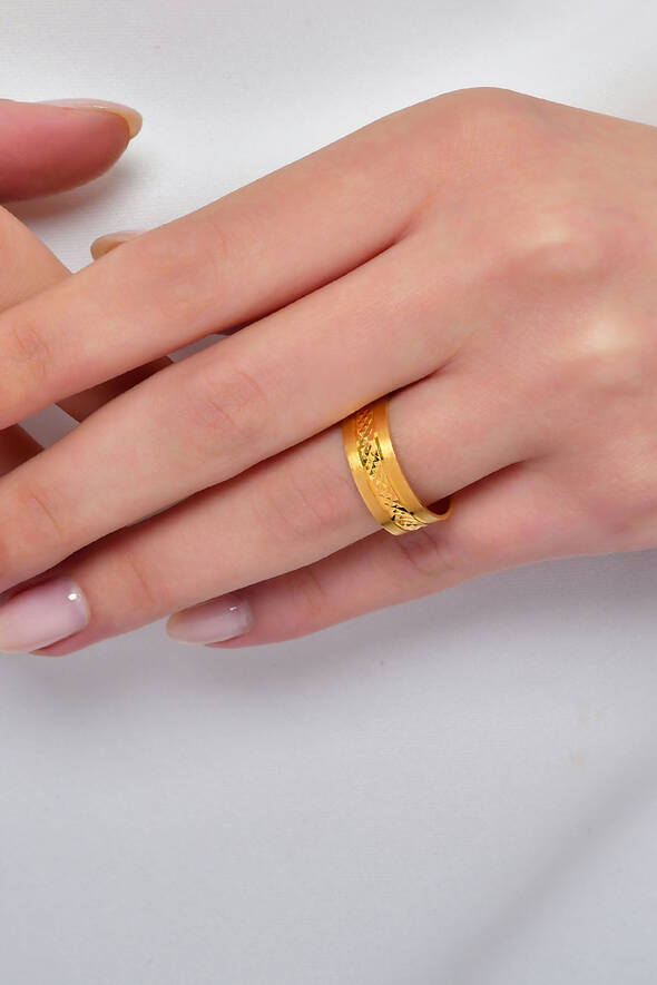 Desenli Altın Alyans - 2