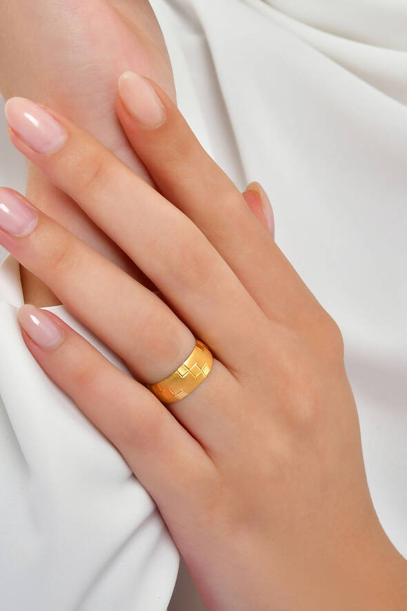 Desenli Altın Alyans - 2