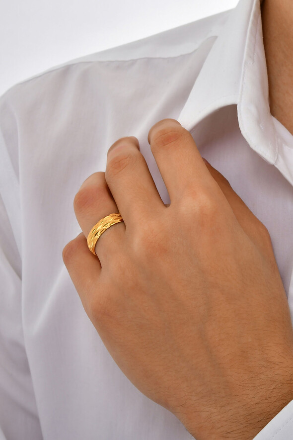 Desenli Altın Alyans - 2