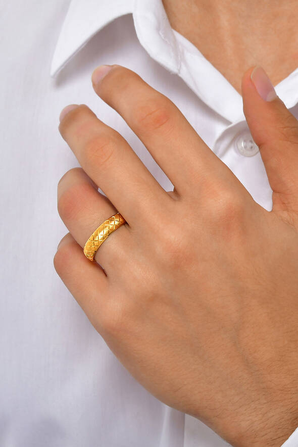 Desenli Altın Alyans - 2