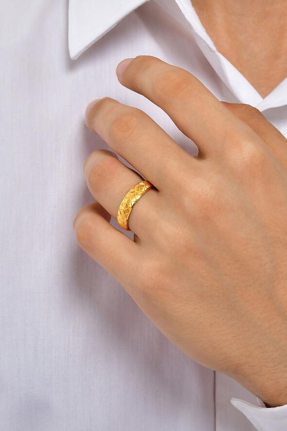 Desenli Altın Alyans - 2