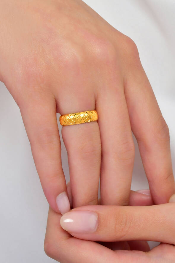 Desenli Altın Alyans - 2