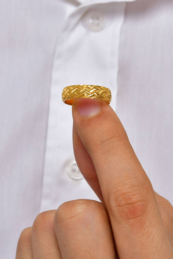 Desenli Altın Alyans - 2