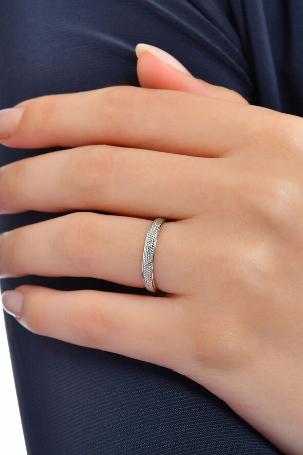 Dokulu Beyaz Altın Alyans - 2