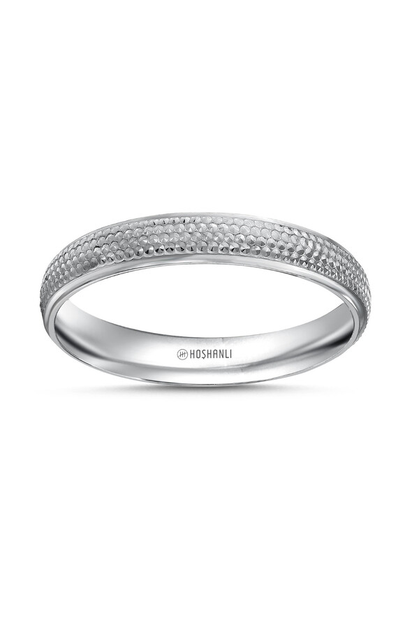 Dokulu Beyaz Altın Alyans - 