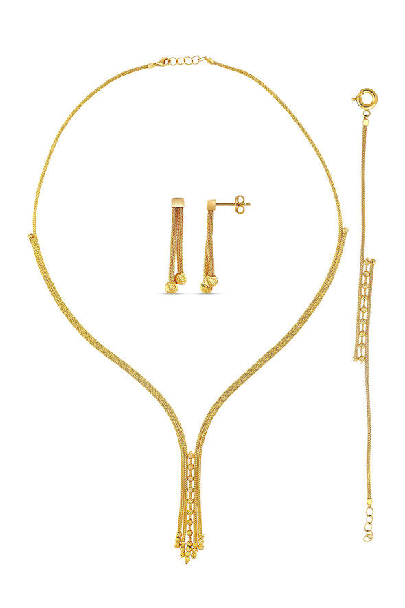 Dorika Toplu Altın Üçlü Set - 