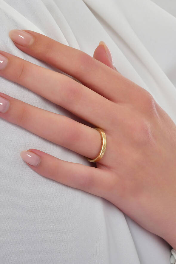 Düz Model Altın Alyans - 3