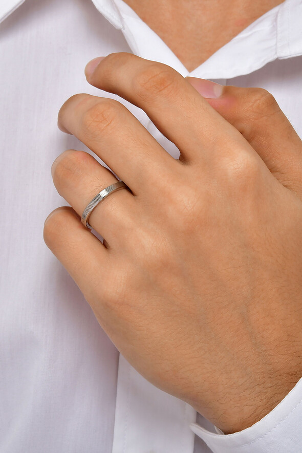 Düz Model Beyaz Altın Alyans - 2