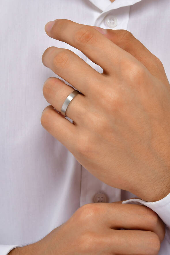 Düz Model Beyaz Altın Alyans - 2