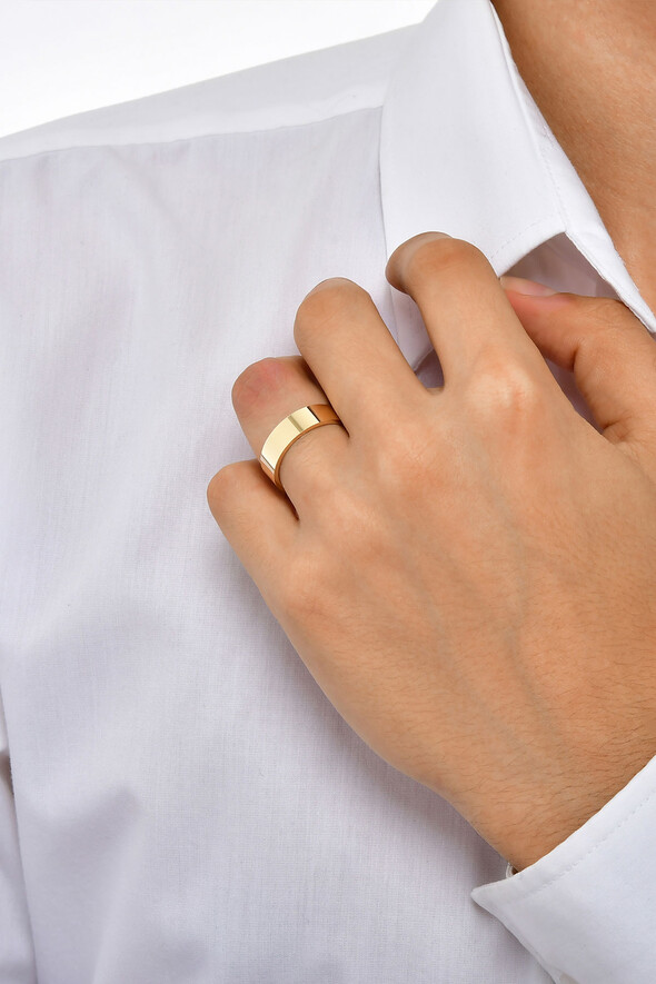 Geniş Model Altın Alyans - 2