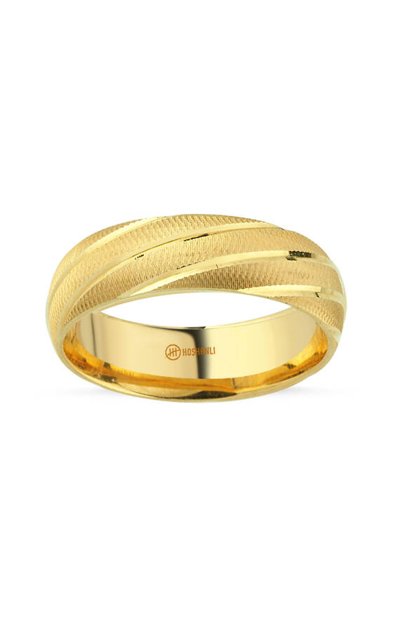 Geniş Yüzeyli Altın Alyans - 1