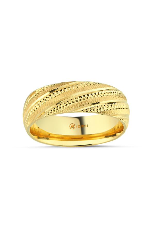 Geniş Yüzeyli Altın Alyans - 