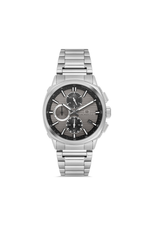 Gri Kadranlı Çelik Kronograf Erkek Kol Saati - 